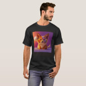 Cute Fluffy Furry Fat Chubby Cat Kitten Tiger Lion T-shirt (Voorkant volledig)