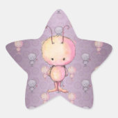 Cute Fluffy Fuzzy Monsters Ster Sticker (Voorkant)