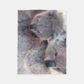 Cute Fluffy Gray Koalas Fleece Deken (Voorkant)