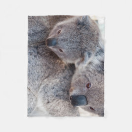 Cute Fluffy Gray Koalas Fleece Deken