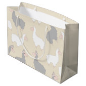 Cute Fluffy Grey & White Llamas Large Cadeautasje (Achterkant Gekanteld)