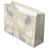 Cute Fluffy Grey & White Llamas Large Cadeautasje (Voorkant Gekanteld)