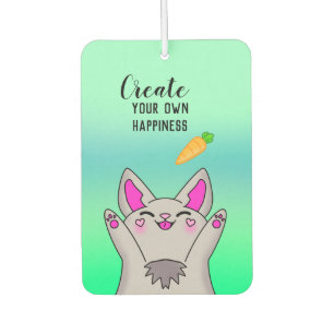 Cute Fluffy Happy Bunny Positive Vibe Sweet Luchtverfrisser