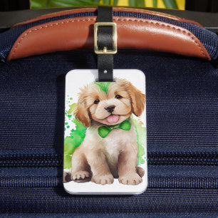 CUTE FLUFFY IRISH GOLDEN RETRIEVER PUPPY DOG BAGAGELABEL