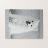 Cute Fluffy Japanse Spitz Puppy Legpuzzel (Horizontaal)