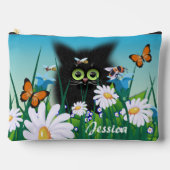 Cute Fluffy Kitten in Daisy Meadow Personalized Etui (Voorkant)