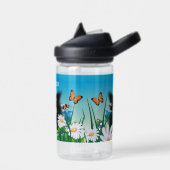 Cute Fluffy Kitten in Daisy Meadow Personalized Waterfles (Links)