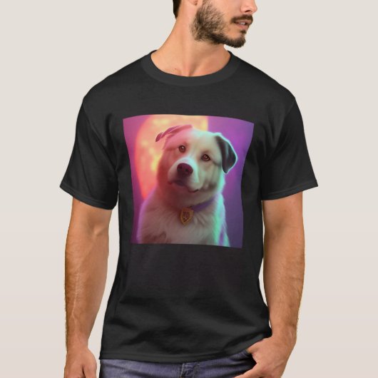 Cute Fluffy Labrador Retriever Beagle Dog Sunset P T-shirt (Voorkant)