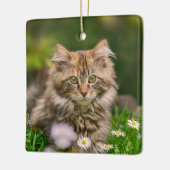 Cute Fluffy Maine Coon Kitten Cat Animal Foto *'* Keramisch Ornament (Links)