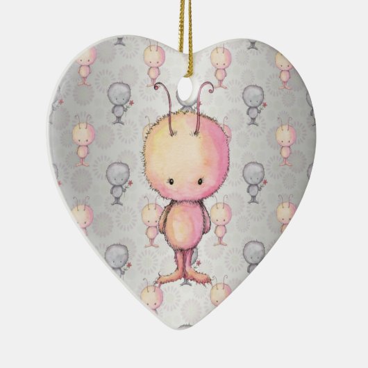 Cute Fluffy Monsters Keramisch Ornament (Rechts)