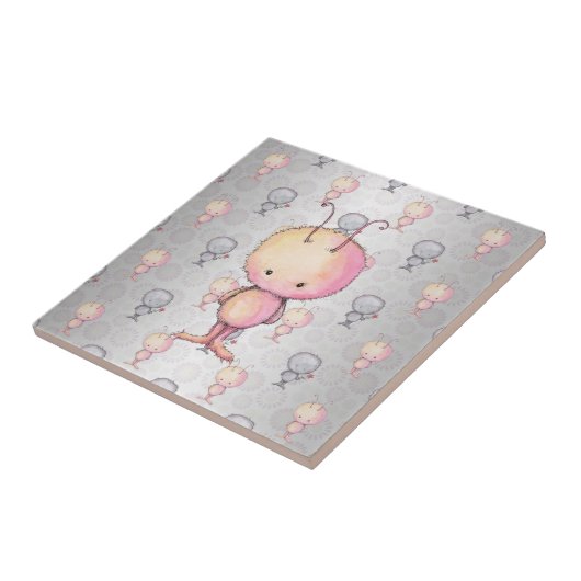 Cute Fluffy Monsters Tegeltje (Zijkant)