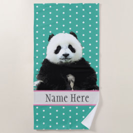 Cute Fluffy Panda Beer Animal Wild Name Kinder Strandlaken