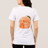 Cute Fluffy Peach Sprite Cradling Tiny Peach Women Tri-Blend Shirt (Achterkant)