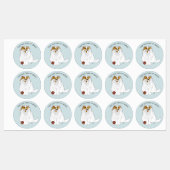Cute Fluffy Persian Cat Funny Meow Blue Labels (Vel)