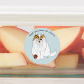 Cute Fluffy Persian Cat Funny Meow Blue Labels (Aangebracht)
