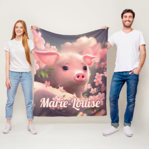 Cute Fluffy Pig Fleece Deken