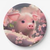 Cute Fluffy Pig Papieren Bordje (Voorkant)
