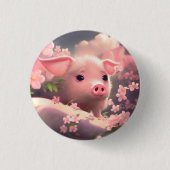 Cute Fluffy Pig Ronde Button 3,2 Cm (Voorkant)