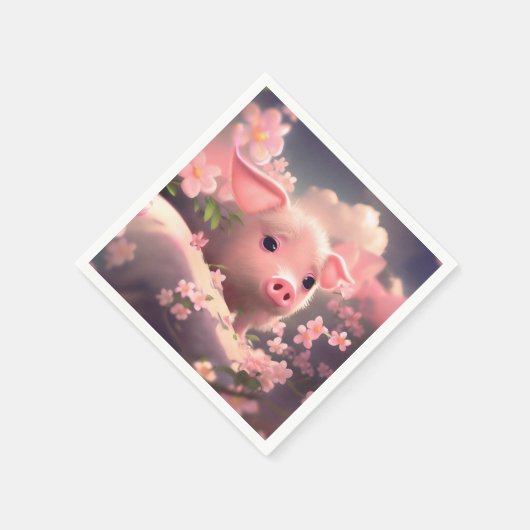 Cute Fluffy Pig Servet (Hoek)