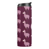 Cute Fluffy Pink Llamas met Initiaal Thermosbeker (Gedraaid links)