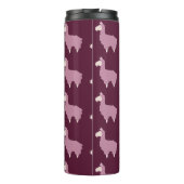 Cute Fluffy Pink Llamas met Initiaal Thermosbeker (Achterkant)