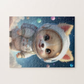 Cute Fluffy Puppy Astronaut Jigsaw Puzzle Legpuzzel (Horizontaal)