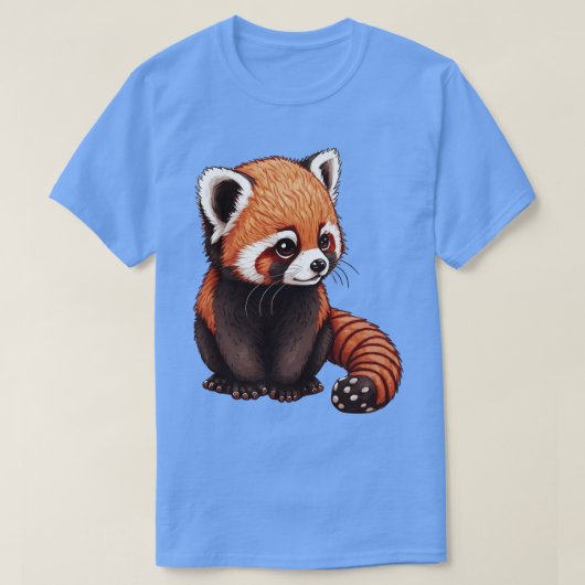 Cute Fluffy Red Panda T-shirt (Design voorkant)