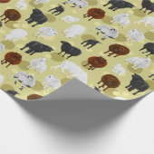 Cute Fluffy Sheep Lambs Pattern Farmer Cadeaupapier (Hoek)