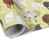 Cute Fluffy Sheep Lambs Pattern Farmer Cadeaupapier (Rol Hoek)