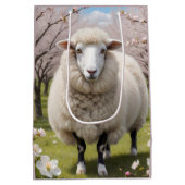 Cute Fluffy Sheep Medium Cadeauzakje (Achterkant)