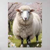 Cute Fluffy Sheep Poster (Voorkant)