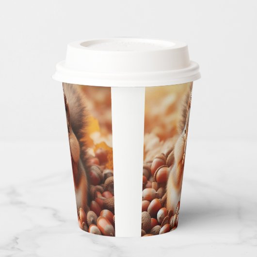 Cute Fluffy Squirrel Papieren Bekers (Links)