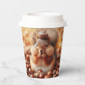 Cute Fluffy Squirrel Papieren Bekers (Achterkant)