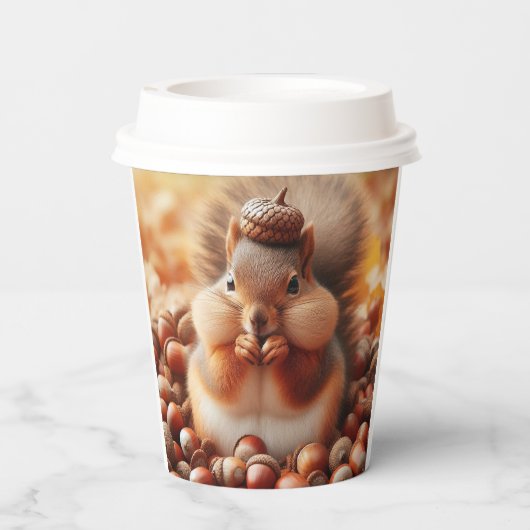 Cute Fluffy Squirrel Papieren Bekers (Achterkant)
