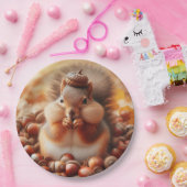 Cute Fluffy Squirrel Papieren Bordje (Feest)