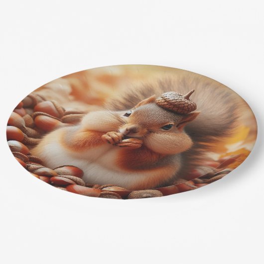 Cute Fluffy Squirrel Papieren Bordje (Gekanteld)