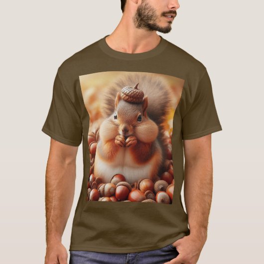 Cute Fluffy Squirrel T-shirt (Voorkant)