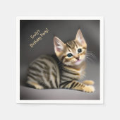 Cute fluffy tabby cat baby - Kinderverjaardag Servet (Voorkant)