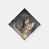 Cute fluffy tabby cat baby - Kinderverjaardag Servet (Hoek)