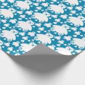 Cute Fluffy Teddies Pattern Cadeaupapier (Hoek)