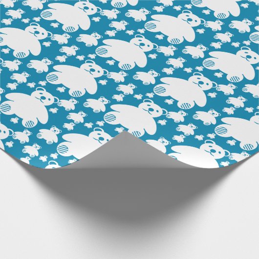 Cute Fluffy Teddies Pattern Cadeaupapier (Hoek)