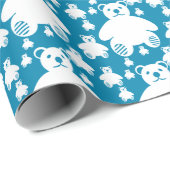 Cute Fluffy Teddies Pattern Cadeaupapier (Rol Hoek)