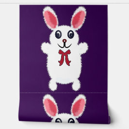 Cute Fluffy White Bunny Rabbit with Red Bow - Chri Behang