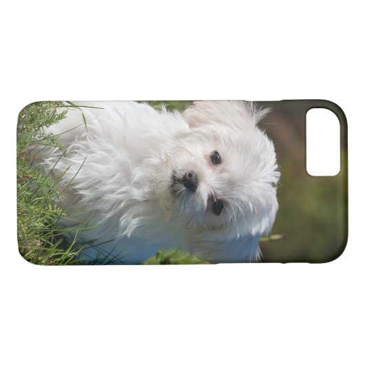 Cute Fluffy White Maltese Puppy Dog Case-Mate iPhone Case (Achterkant (Horizontaal))