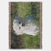Cute Fluffy White Maltese Puppy Dog Deken (Voorkant Verticaal)