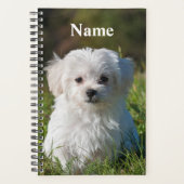 Cute Fluffy White Maltese Puppy Dog Planner (Voorkant)