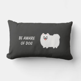 Cute Fluffy White Pomeranian - Wees op de hoogte v Kussen