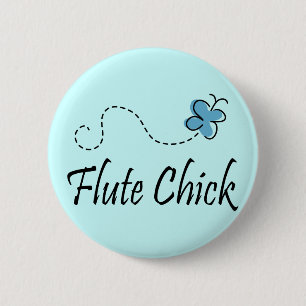 Cute Flute Chick Ronde Button 5,7 Cm