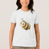 Cute Flying Bumblebee Illustration Tri-Blend Shirt (Voorkant)