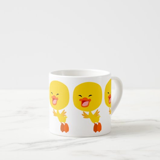 Cute Flying Cartoon DucKING Espresso Mok (Voorkant rechts)